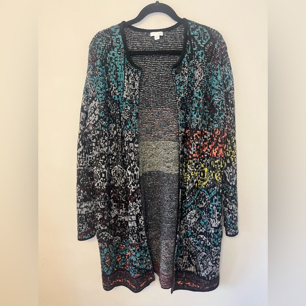 J. Jill Jacquard Long Duster Cardigan